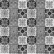 Set of six tile designs - 30 tiles - black and white color