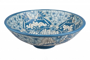 Lorena - blue spherical vessel sink from Mexico